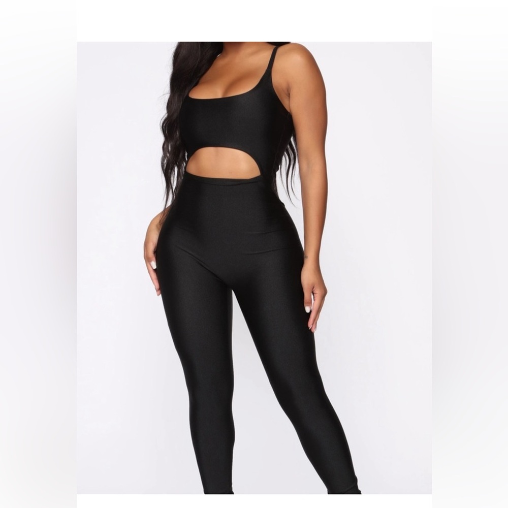 Fashion Nova A Cut Above the Rest Black Cutout Jumpsuit Spandex XL NWT sexy